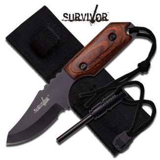 SURVIVOR HK-106321BW FIXED BLADE KNIFE 7" OVERALL